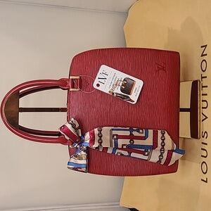 LOUIS VUITTON VINTAGE 1998 EPI PONT NEUF BAG/TOTE CASTILIAN RED VERY RARE STYLE